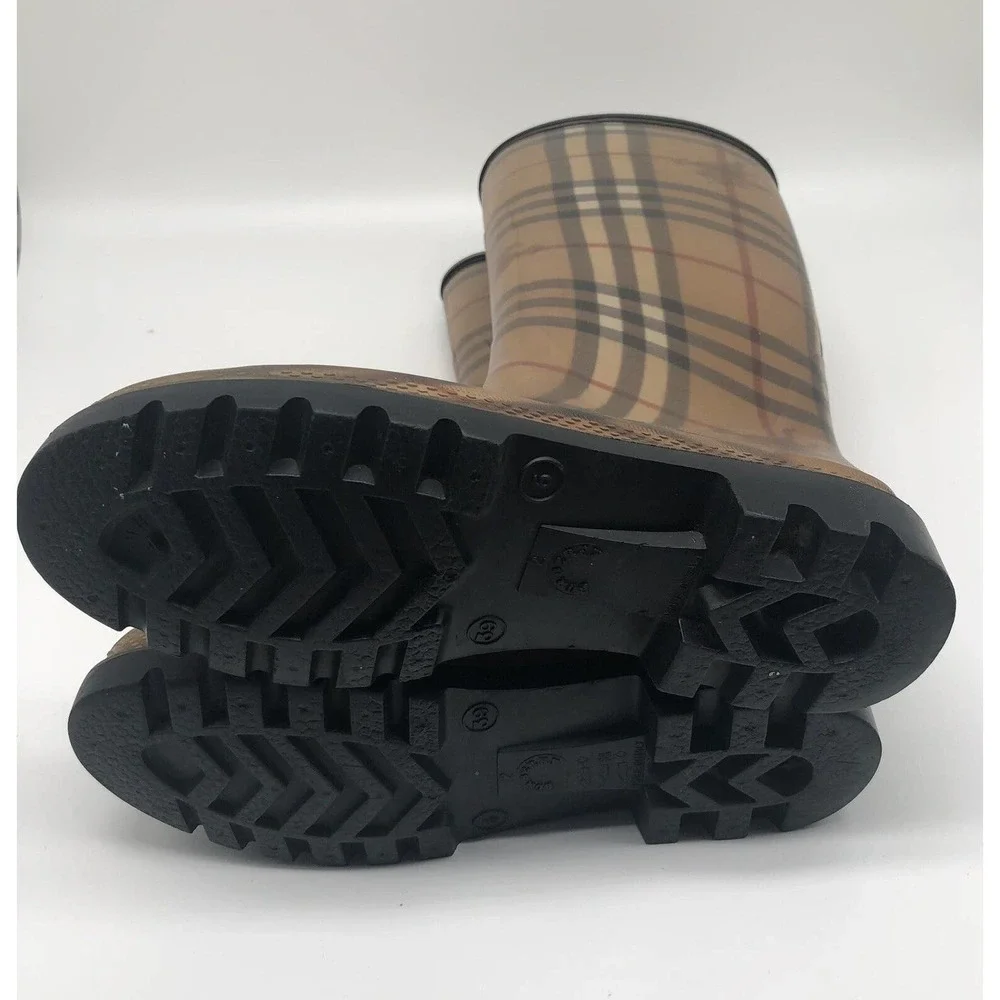 EUC Womens Burberry Nova Check Rain Boots Shoes Weather Designer US 8M EU Sz 39 - Picture 10 of 11